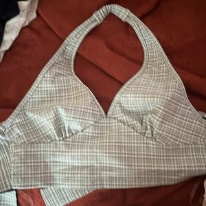 NWT Altar’d state green and ivory plaid haltar